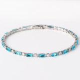 Bracciale in pietra turchese naturale | Oro bianco