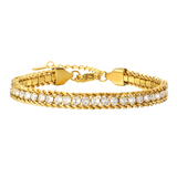 Bracciale in acciaio inossidabile con catena di brillanti | Oro