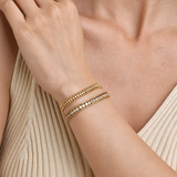 Bracciale in acciaio inossidabile con catena di brillanti | Oro