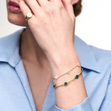 Bracciale in catena smeraldo | Oro