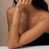 Bracciale in catena smeraldo | Oro