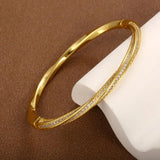 Bracciale elegante in cristallo con due file | Oro