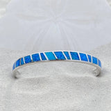 Bracciale in opale blu | Oro bianco