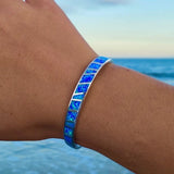 Bracciale in opale blu | Oro bianco