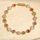 Bracciale rétro a forma di cuore « amore arcobaleno » | Oro