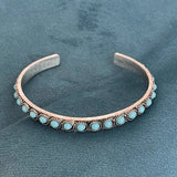 Bracciale aperto Talisse turchese | Oro bianco