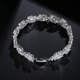 Bracciale rétro con catena brillante | Oro bianco