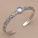 Bracciale vintage aperto con brillanti | Oro bianco