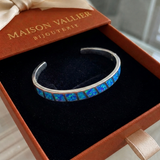 Bracciale in opale blu | Oro bianco