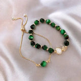 Braccialetti verdi eleganti | Oro