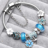 Braccialetti retro blu | Oro bianco