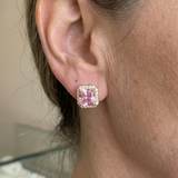 Orecchini in zaffiro rosa pavé | Oro