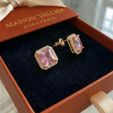 Orecchini in zaffiro rosa pavé | Oro