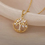 Collana albero della vita con brillanti | Oro