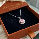 Collana aureola loto rosa | Oro bianco