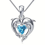 Collana cuore oceano Gemelli | Oro bianco