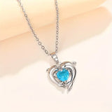 Collana cuore oceano Gemelli | Oro bianco