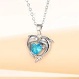Collana cuore oceano Gemelli | Oro bianco