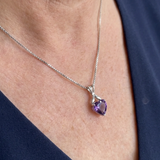 Collana cuore di viola | Oro bianco