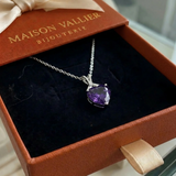 Collana cuore di viola | Oro bianco