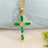 Collana croce smeraldo | Oro
