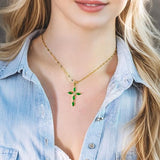 Collana croce smeraldo | Oro
