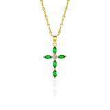 Collana croce smeraldo | Oro