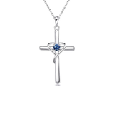 Collana croce zaffiro | Oro bianco