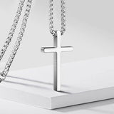 Collana croce con montatura | Oro bianco