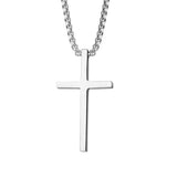 Collana croce con montatura | Oro bianco