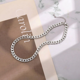 Collana cubana a maglie grandi | Oro bianco