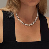 Collana cubana a maglie grandi | Oro bianco