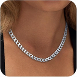 Collana cubana a maglie grandi | Oro bianco
