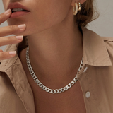 Collana cubana a maglie grandi | Oro bianco