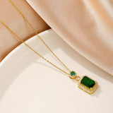 Collana Greta con pietra di smeraldo | Oro