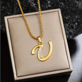 Collana iniziale in cristallo accentato | Oro