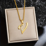Collana iniziale in cristallo accentato | Oro