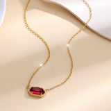 Collana ovale classica in rubino | Oro