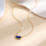 Collana ovale in zaffiro classico | Oro