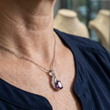 Collana pavé infinito in ametista | Oro bianco