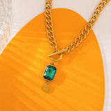 Collana pendente con catena in smeraldo spesso | Oro