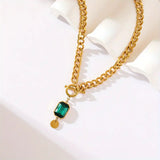 Collana pendente con catena in smeraldo spesso | Oro