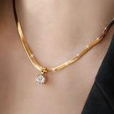 Collana pendente elegante in brillanti | Oro