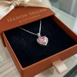 Collana radiance cuore rosa | Oro bianco