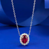 Collana in rubino con moissanite | Oro