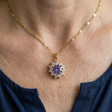 Collana girasole ametista | Oro