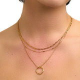 Collana a tre file cerchio aperto | Oro