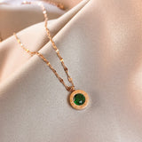 Collana con quadrante smeraldo | Oro