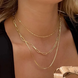 Collana a tre strati in acciaio inossidabile | Oro