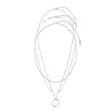 Collana a tre file in cerchio aperto | Oro bianco